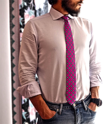 Tie Cravatta Sottile quadrato grande qualità cotone T6101 