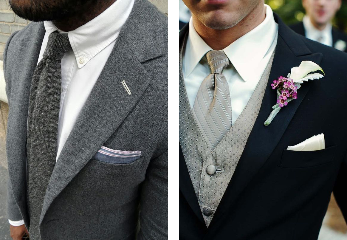 una cravatta grigia informale e una cravatta grigia da cerimonia