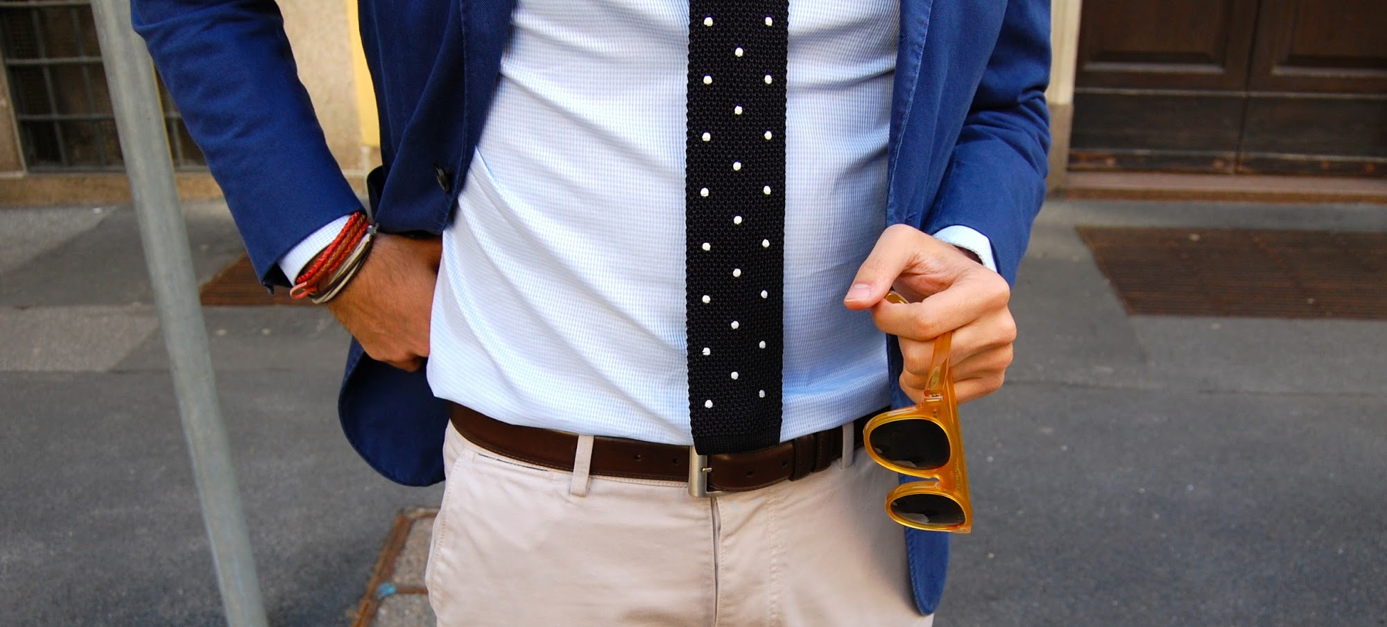Regalo originale per papà: cravatta in maglia a pois