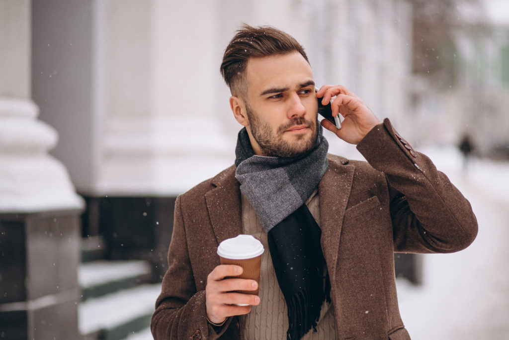 Sciarpa classica da uomo misto cachemire nera