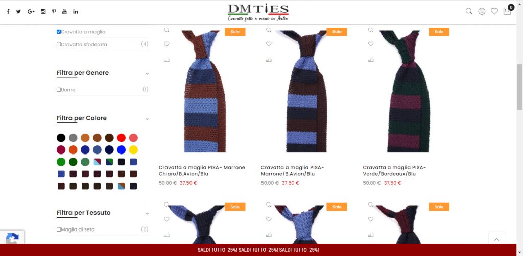 vendita online cravatte a maglia dm ties