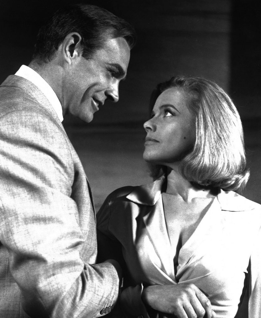 1964. Sean Connery and Honor Blackman.