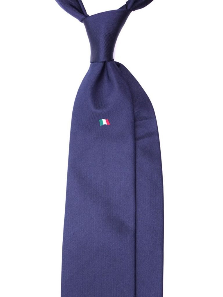 cravatta blu scuro dm ties per fondazione tender to nave italia