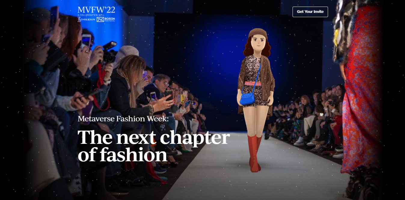 immagine di copertina portale del Metaverse Fashion Week 2022