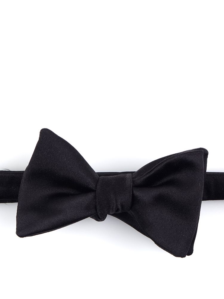 black silk satin bow tie suitable for tuxedo
