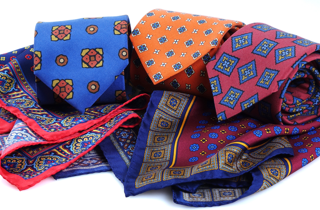 nuova collezione cravatte seta madder e fazzoletti da taschino DM Ties autunno inverno 2022 2023