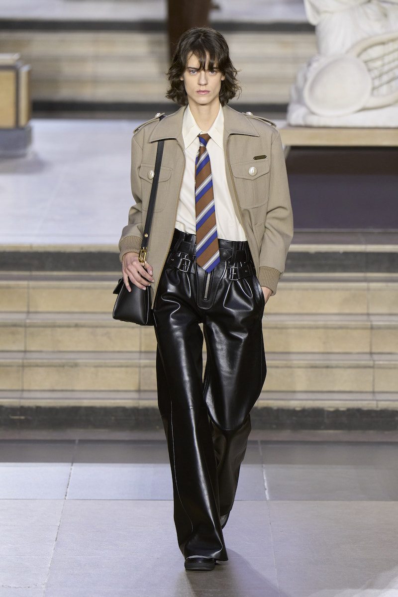 Louis Vuitton leather tie and pants