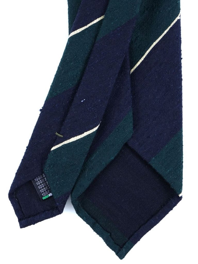 cravatta seta shantung verde regimental