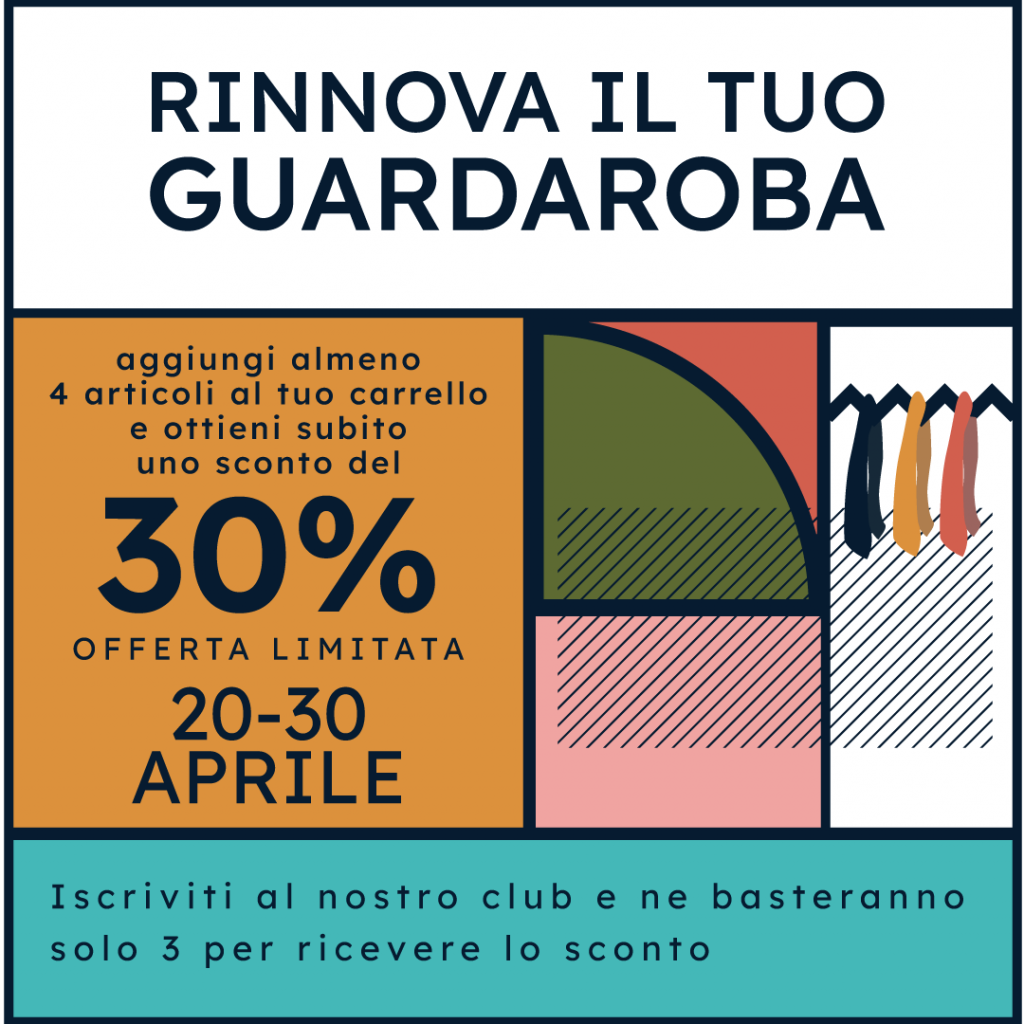 banner promo sconto 30% sull'acquisto di almeno 4 prodotti dm ties