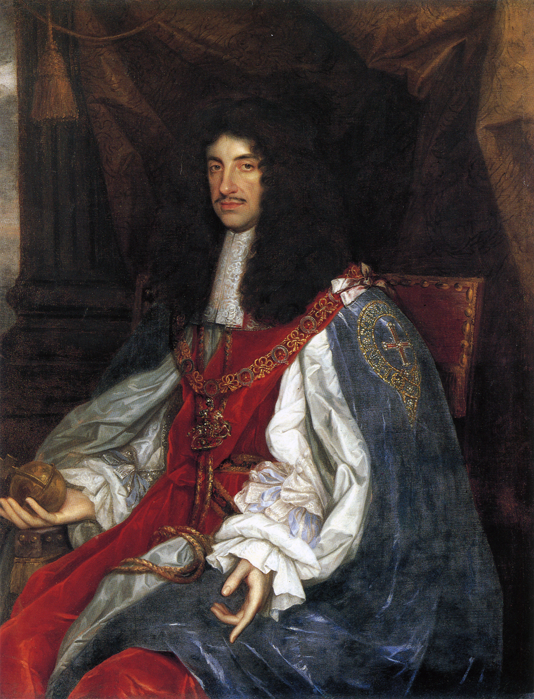 Re Carlo II con cravatta di pizzo